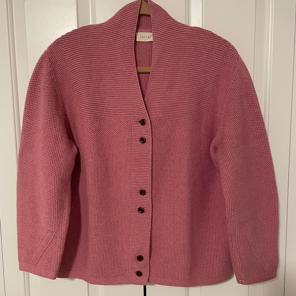 Poetry Organic Cotton Button Front Long Sleeve 
Cardigan Sweater Size 12